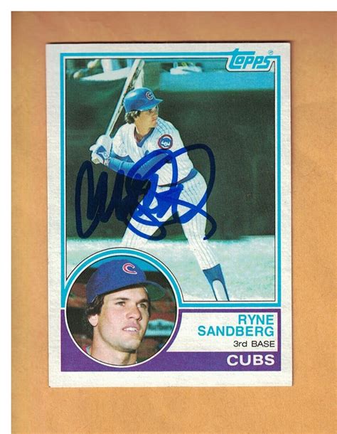 Ryne Sandberg AUTOGRAPHED 1983 TOPPS ROOKIE BASEBALL CARD SIGNED ...