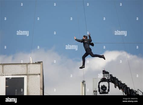 Tom Cruise Breaks Leg Whilst Filming Mission Impossible Stock Photo Alamy