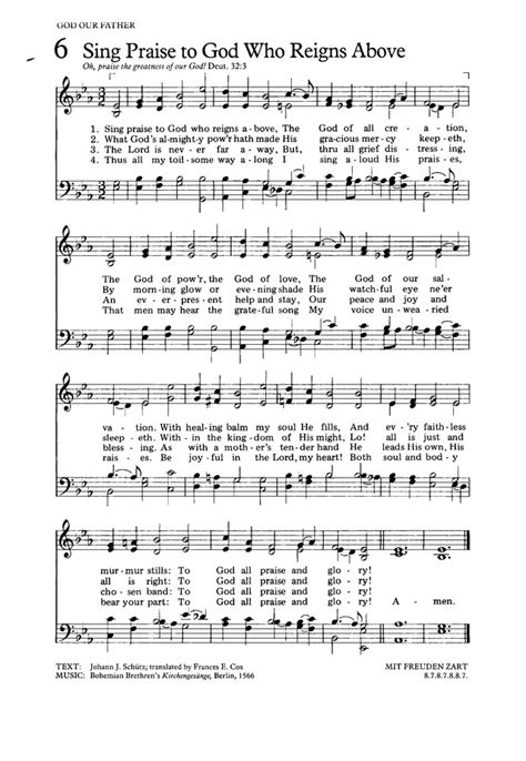 The Hymnal For Worship And Celebration 6 Sing Praise To God Who Reigns