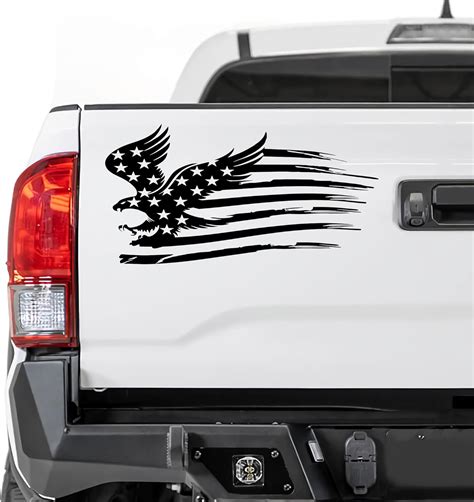 Rzuiytye Truck Decalsblack American Flag Decalcreativity American Flag Car Decal