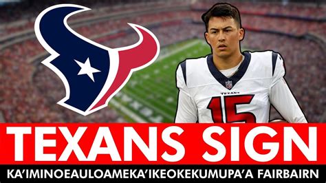 ALERT Texans Re Signing Kicker Kaimi Fairbairn More Texans Re