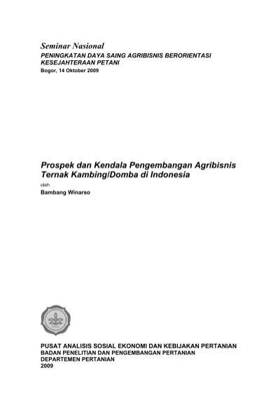 Prospek Dan Kendala Pengembangan Agribisnis Ternak Kambing