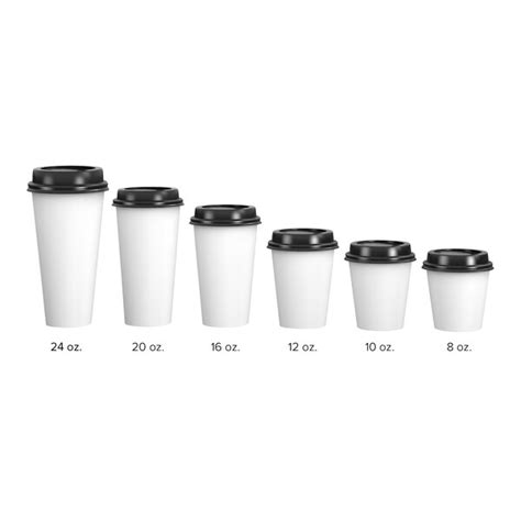Choice Oz White Poly Paper Hot Cup And Lid Pack