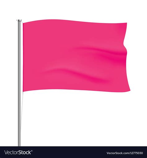 Waving Pink Flag Template Royalty Free Vector Image