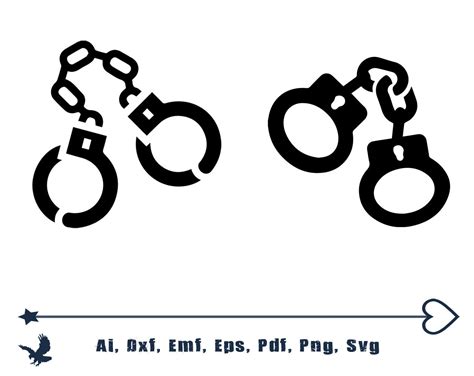 Handcuffs Svg Hand Cuffs Svg Police Svg Silhouette Vector Etsy