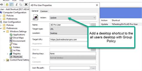 Group Policy Desktop Shortcuts Active Directory Pro