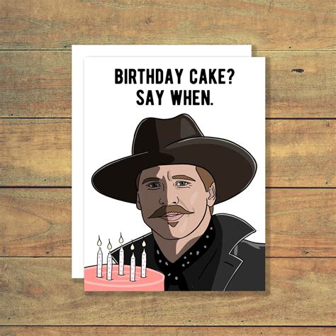 Doc Holliday Say When Birthday Card Tombstone Etsy