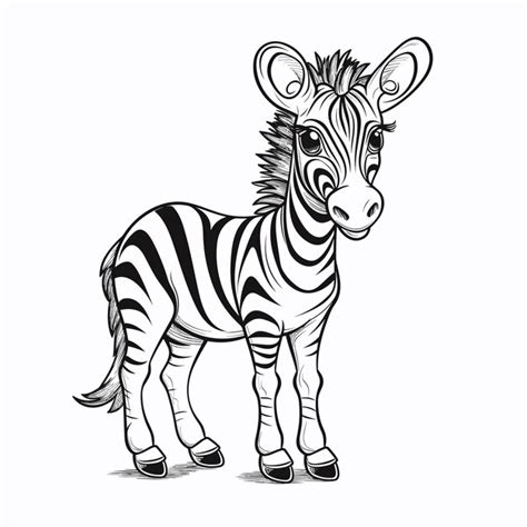 Cute Z Bre En Noir Et Blanc Livre De Coloriage Pour Enfants Girafe