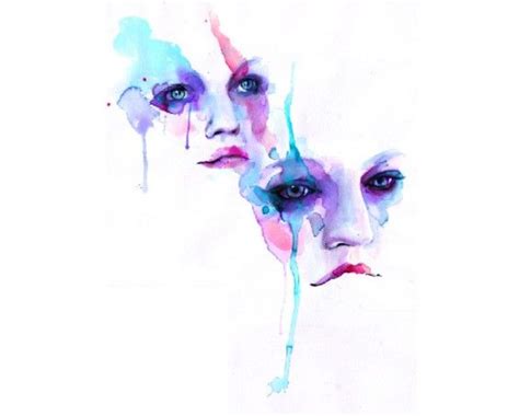 Caras De Acuarela Watercolor Face Minimalist Watercolor Marion