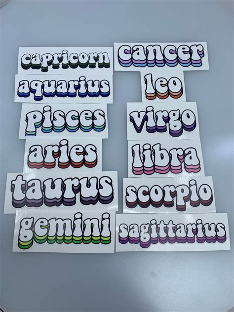 Zodiac Sign Cute Stickers Aesthetic Astrology Stickers Vsco Etsy Uk