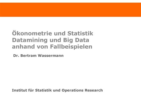 Konometrie Und Statistik Datamining Und Big Data Anhand Von