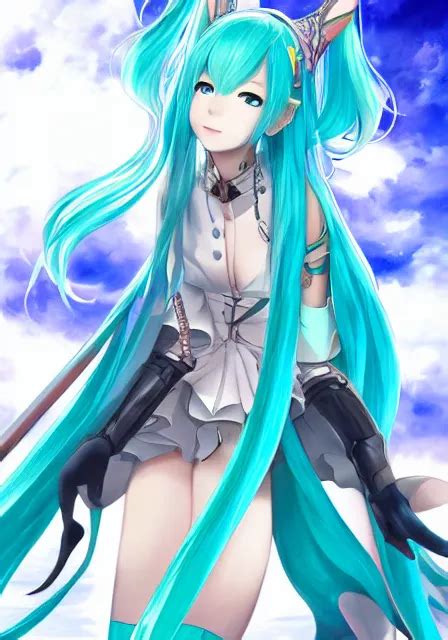 A Fantasy Anime Portrait Of Hatsune Miku By Yoneyama Stable