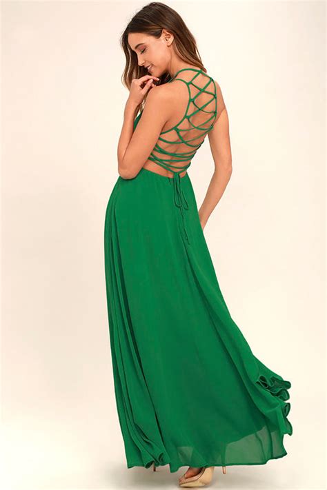 Green Maxi Dress Lace Up Dress Backless Dress Maxi Dress Lulus