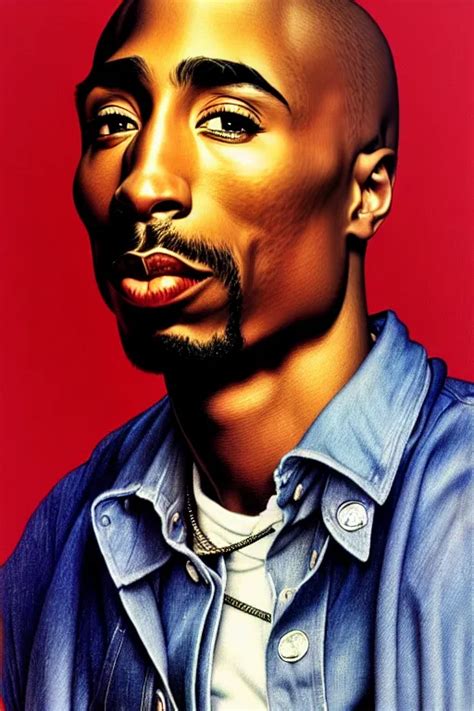 Tupac Shakur Portrait By Gil Elvgren And Norman Stable Diffusion