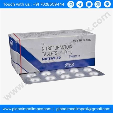 50 Mg 100 Mg Niftas Nitrofurantoin Tablets Packaging Size 10 X 10