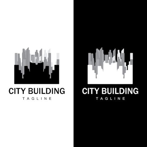 Skyline Building Logo Simple Modern Design Vector Illustrator Modelo