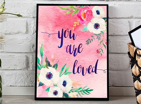 You Are Loved Printable Art Print Wall Art Instant Download Etsy