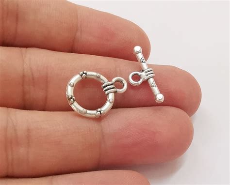 10 Sets Silver Toggle Clasps Antique Silver Plated Toggle Clasp Findings 19x14mm20x8mm G26222 Etsy