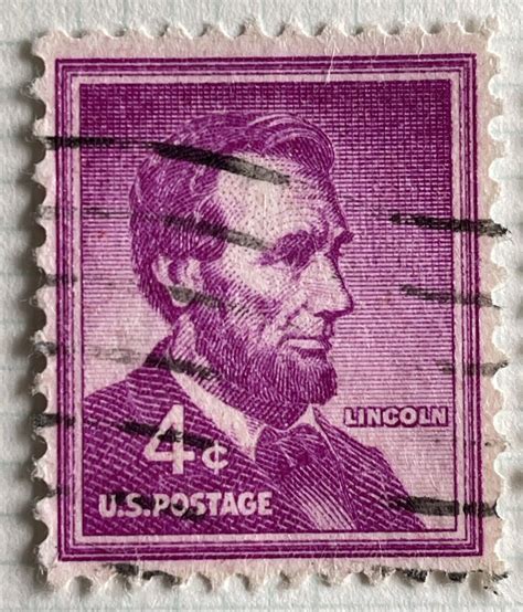 LINCOLN US 4 CENT STAMP PURPLE Values MAVIN