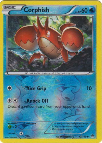 Pokemon Corphish 42 160 Common Reverse Holo XY Primal Clash