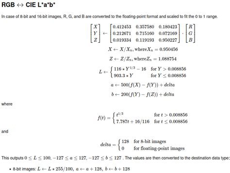 Mathematics Behind The Color Conversion From Rgb To Cielab And Rgb To