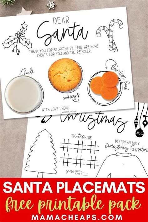 Printable Santa Placemats For Christmas Eve Mama Cheaps Adornos