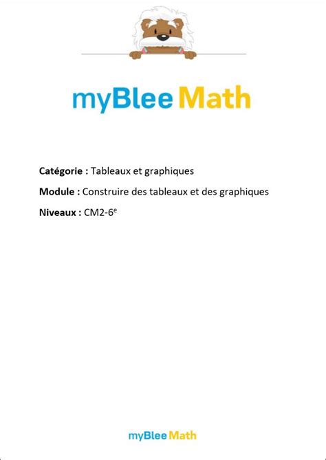 Tableaux Et Graphiques Constructions Cm2 6e Par Myblee Math Jenseignefr