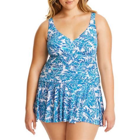 Catalina Collection Plus Size Flirty Skirted Swimdress Size 1x 16w For Sale Online Ebay