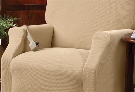 Stretch Pique One Piece Large Lift Recliner Slipcover Recliner Covers