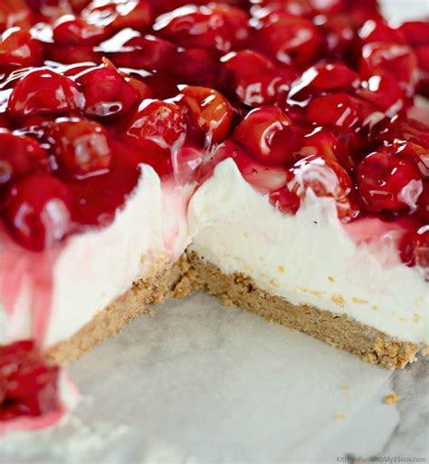 No Bake Cherry Cheesecake Bars Kitchen Fun With My 3 Sons