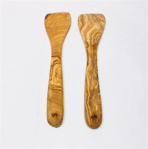 Olive Wood Flat Salad Serving Set Bella Cucina