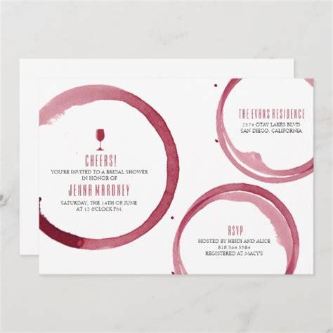 Wine Tasting Bridal Shower Invitation Red Zazzle