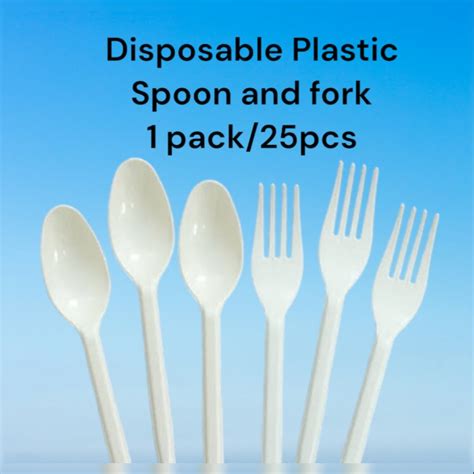 Megatop Disposable Plastic Spoon And Fork Pack Pcs Shopee