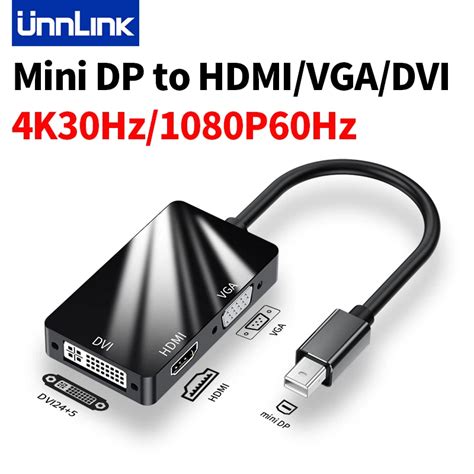 Unnlink In Out Thunderbolt Mini Dp To Hdmi Vga Dvi Converter K