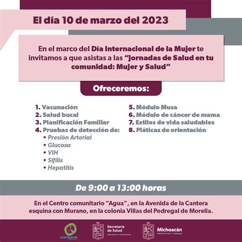 Secretaría de Salud de Michoacán on Twitter Feria de la salud para