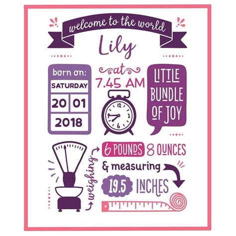 This Birth Stats Template Is Available In The Best Sellers Design