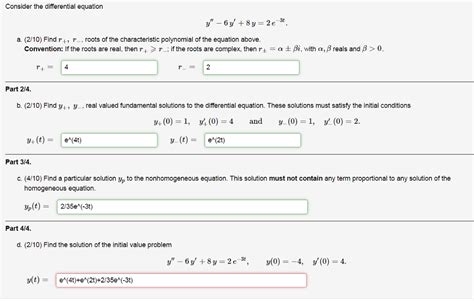 Solved Consider The Differential Equation Y 6y 8 Y