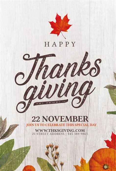 Thanksgiving Flyer Template Photoshop Psd Creative Flyers