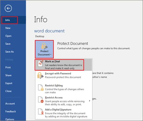 How To Protect Word File From Editing Windows Mac Restrict