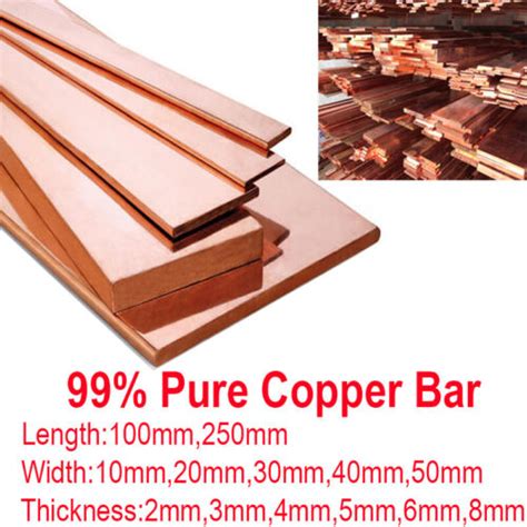 99 Pure Copper Strip Flat Bar T2 Cu Metal Copper Sheet Plate 100 250mm