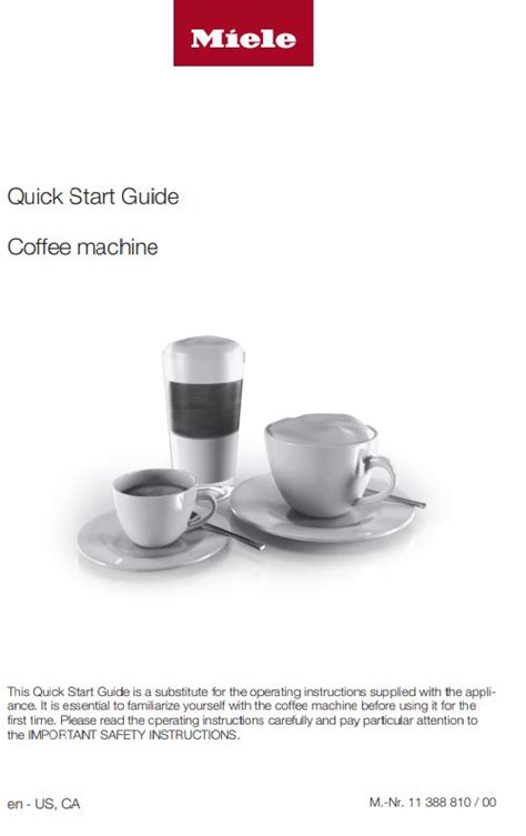 Miele Cva 7370 Coffee Machine User Guide