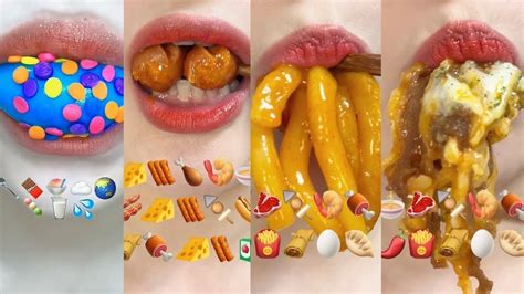 Asmr Eating Emoji Challenge Delicious Emoji Food Challenge