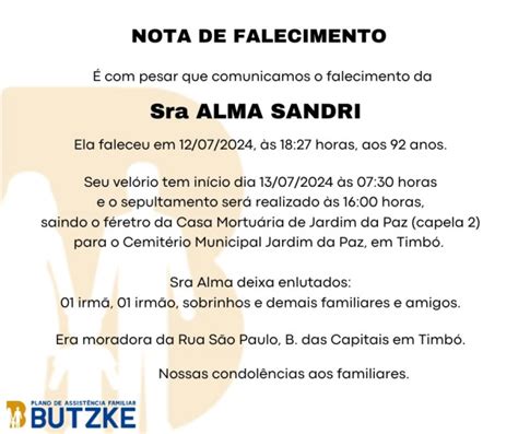 Notas De Falecimento Portal Timb Net