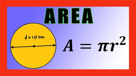 👉 Area De Un Circulo Con Diametro Area De Un Circulo Youtube