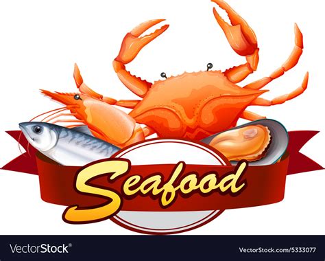 Seafood Royalty Free Vector Image Vectorstock