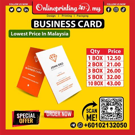 Customise Business Card For Printing Custom Design Spcial Offer