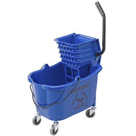 Janico Mop Bucket Side Press Wringer Combo Blue Cleanco