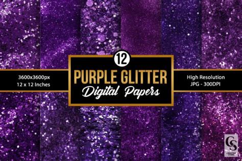 Purple Glitter Digital Paper Backgrounds Graphic by Creative Store ...