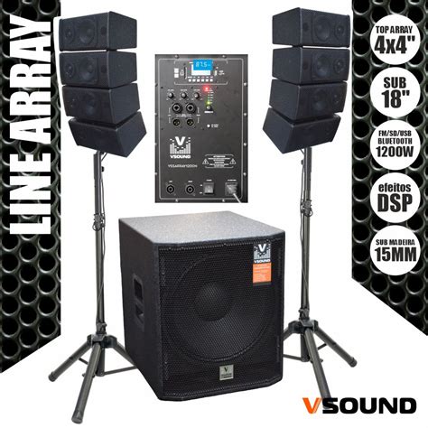 Sistema Line Array Ativo Colunas X Sub W Vsound Advance