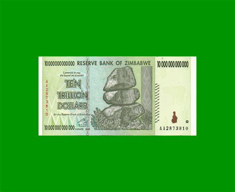 BILLETE DE ZIMBABWE 10 TRILLONES DE DOLARES PICK 88 ESTADO SIN